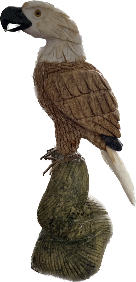 Vogel van halfedelsteen 28cm